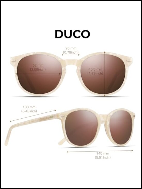 Trendy Retro Round Acetate Polarized Sunglasses UV400 Lightweight main image 6